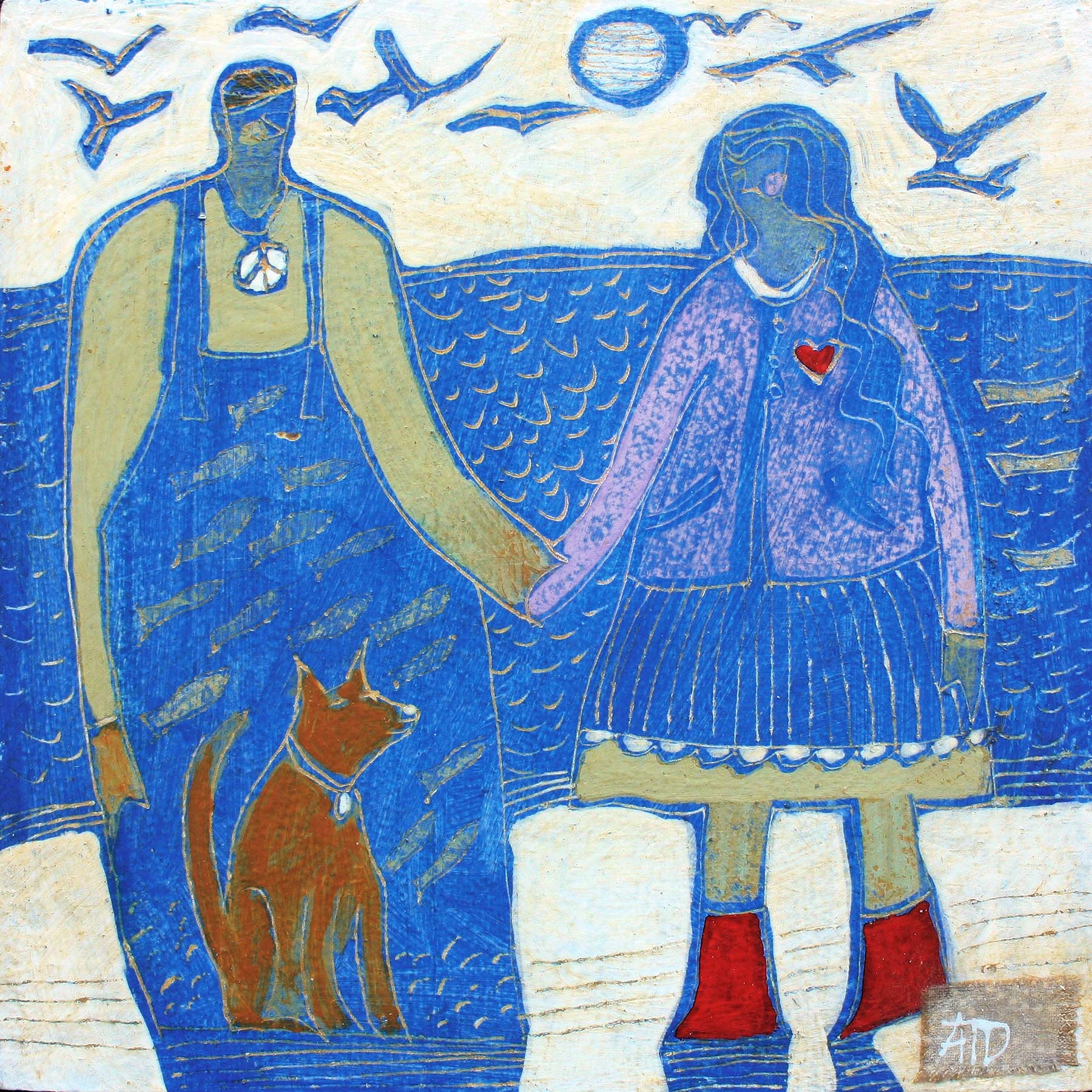 Click here to view Peace and Love Dog in Power Boots by Ann Trainor Domingue