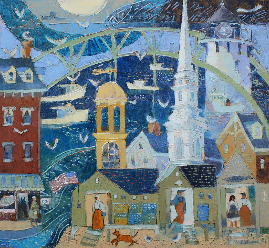 Click here to view Village Facing the Sea, Portsmouth by Ann Trainor Domingue