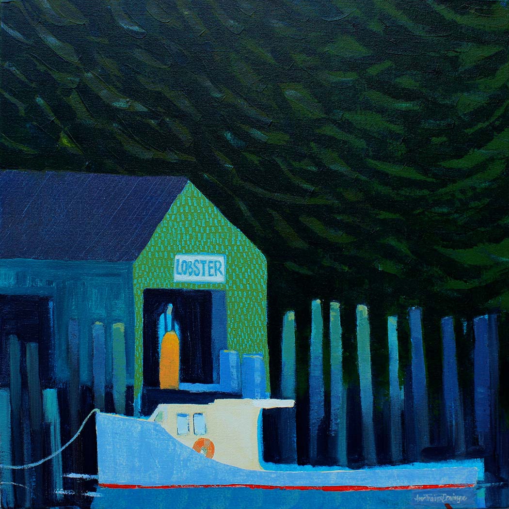Click here to view Deep Evergreen Days End Light by Ann Trainor Domingue